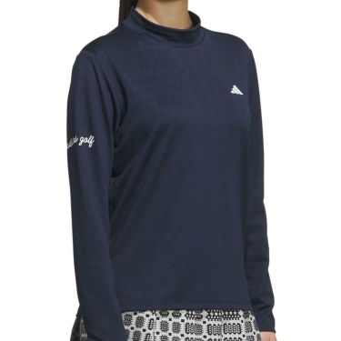 アディダス adidas　レディース ジャカード 長袖 モックネック シャツ JWJ97　2025年モデル 詳細4