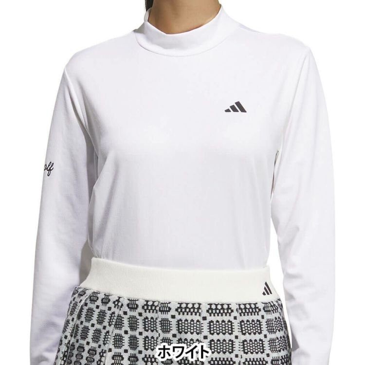 アディダス adidas レディース ジャカード 長袖 モックネック シャツ