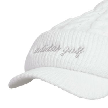 アディダス adidas　レディース ポンポン ブリム ニットキャップ KQE23 JN9770 ホワイト　2025年モデル ホワイト 詳細3