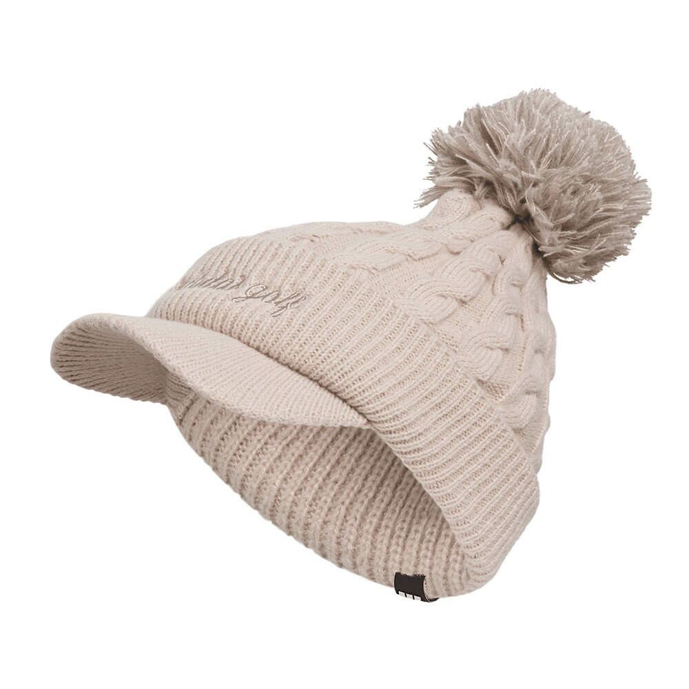 アディダス adidas　レディース ポンポン ブリム ニットキャップ KQE23 JX7041 ワンダータープ　2025年モデル ワンダータープ