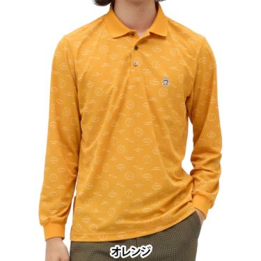 マンシングウェア Munsingwear　メンズ ロゴ総柄プリント 長袖 ポロシャツ MG5FLS80M　2025年モデル 詳細1 詳細4