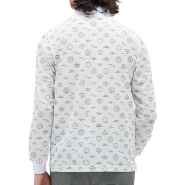 マンシングウェア Munsingwear　メンズ ロゴ総柄プリント 長袖 ポロシャツ MG5FLS80M　2025年モデル 詳細1 詳細7