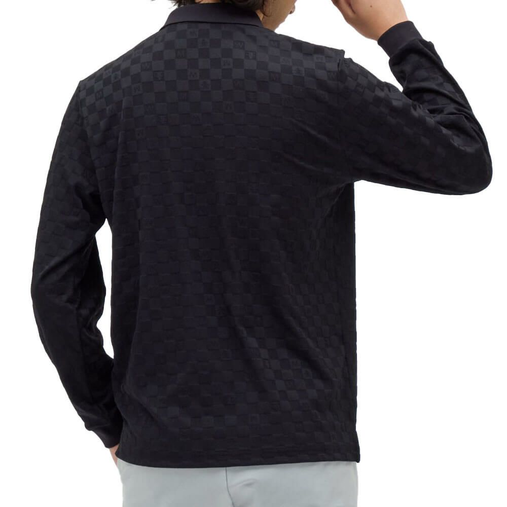 マンシングウェア Munsingwear　メンズ リンクスジャカード 長袖 ポロシャツ MG5FLS81M　2025年モデル 詳細1 詳細3