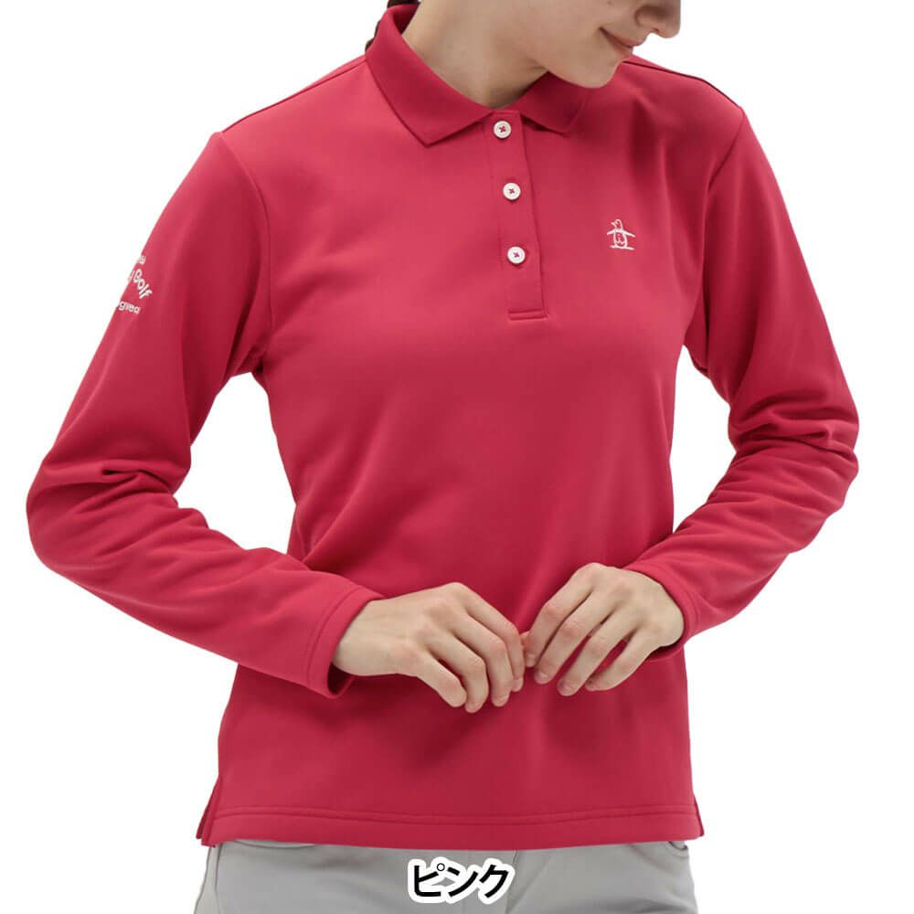 マンシングウェア Munsingwear　レディース ワンポイント刺繍 長袖 ポロシャツ MG5FLS83L　2025年モデル 詳細1 詳細4