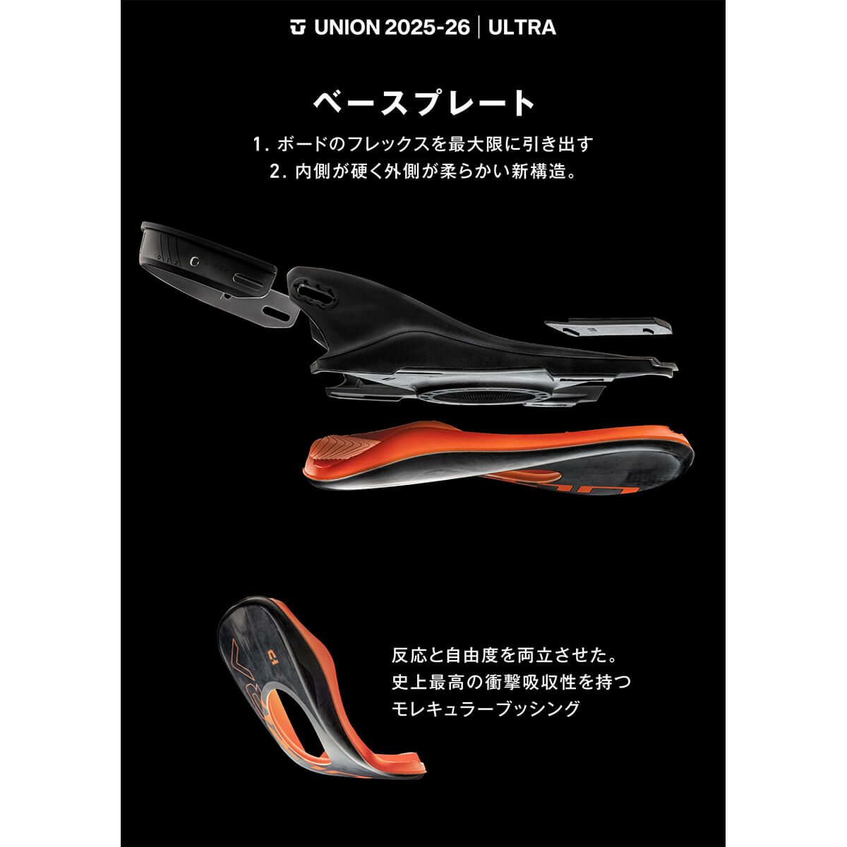 ユニオン UNION　ULTRA ウルトラ ICE GREY　スノーボードビンディング 2025-2026 詳細3