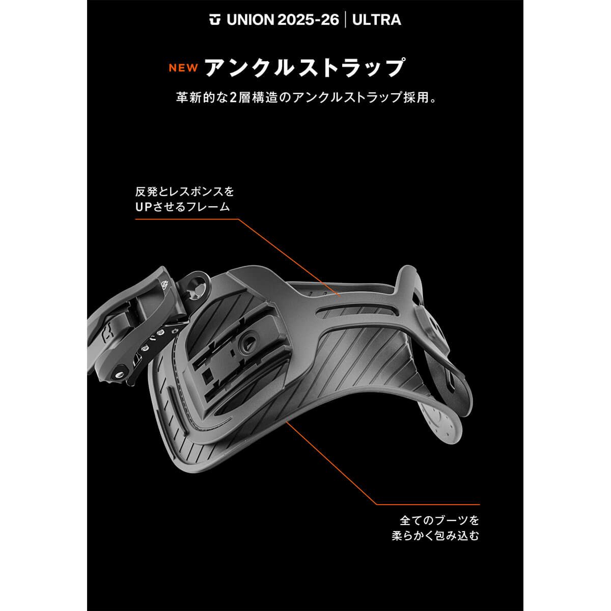 ユニオン UNION　ULTRA ウルトラ ICE GREY　スノーボードビンディング 2025-2026 詳細6