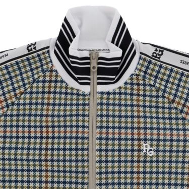 パーリーゲイツ PEARLY GATES　メンズ Peストレッチメッシュ ガンクラブチェック柄 長袖 フルジップ ジャケット 053-5220917　2025年モデル ブラウンベース 詳細4