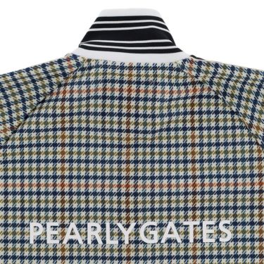 パーリーゲイツ PEARLY GATES　メンズ Peストレッチメッシュ ガンクラブチェック柄 長袖 フルジップ ジャケット 053-5220917　2025年モデル ブラウンベース 詳細5