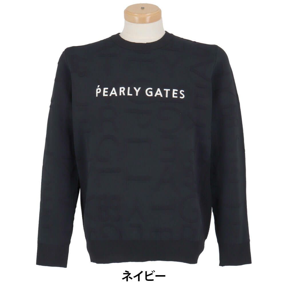 パーリーゲイツ PEARLY GATES　メンズ ジャガードロゴ総柄 長袖 クルーネック セーター プルオーバー 053-5270921　2025年モデル 詳細1 詳細9