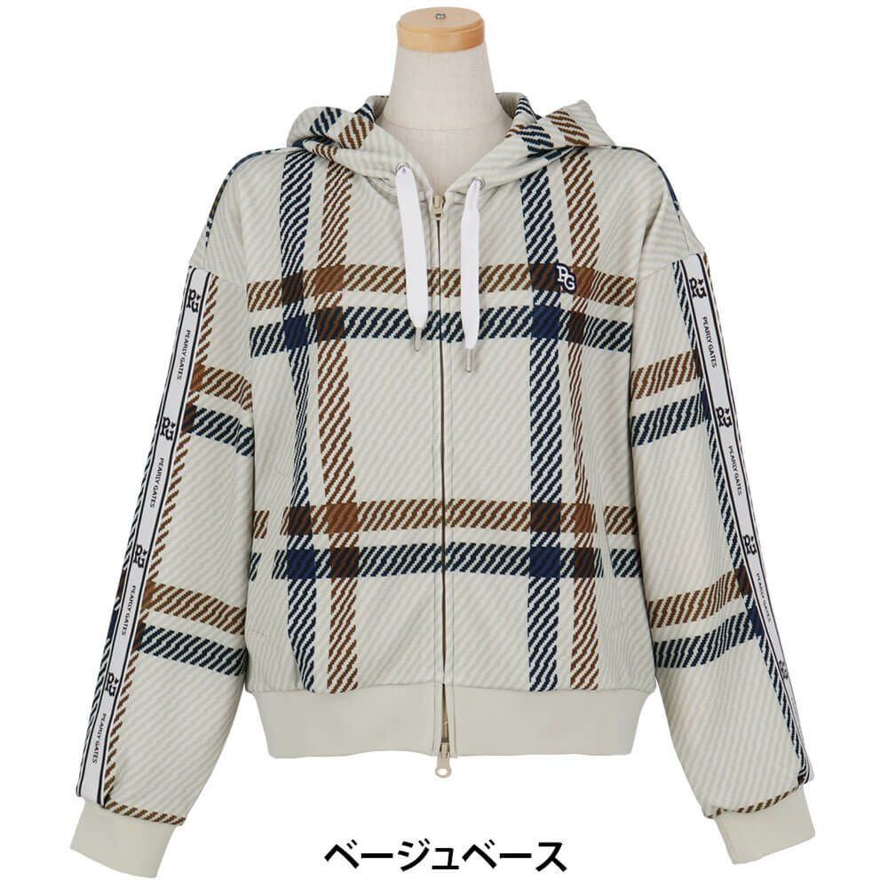 パーリーゲイツ PEARLY GATES　レディース Peスパンダンボールメッシュ 長袖 フルジップ フーディ 055-5262914　2025年モデル 詳細1 詳細2