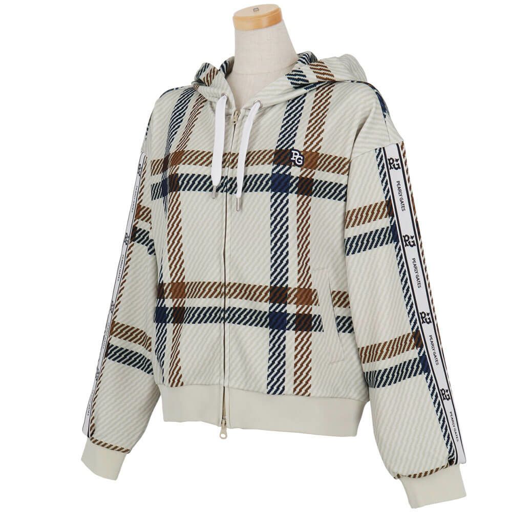 パーリーゲイツ PEARLY GATES　レディース Peスパンダンボールメッシュ 長袖 フルジップ フーディ 055-5262914　2025年モデル 詳細1 詳細4