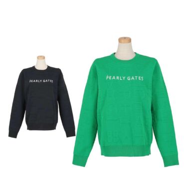 パーリーゲイツ PEARLY GATES　レディース ジャガードロゴ総柄 長袖 クルーネック プルオーバー 055-5270922　2025年モデル 詳細1