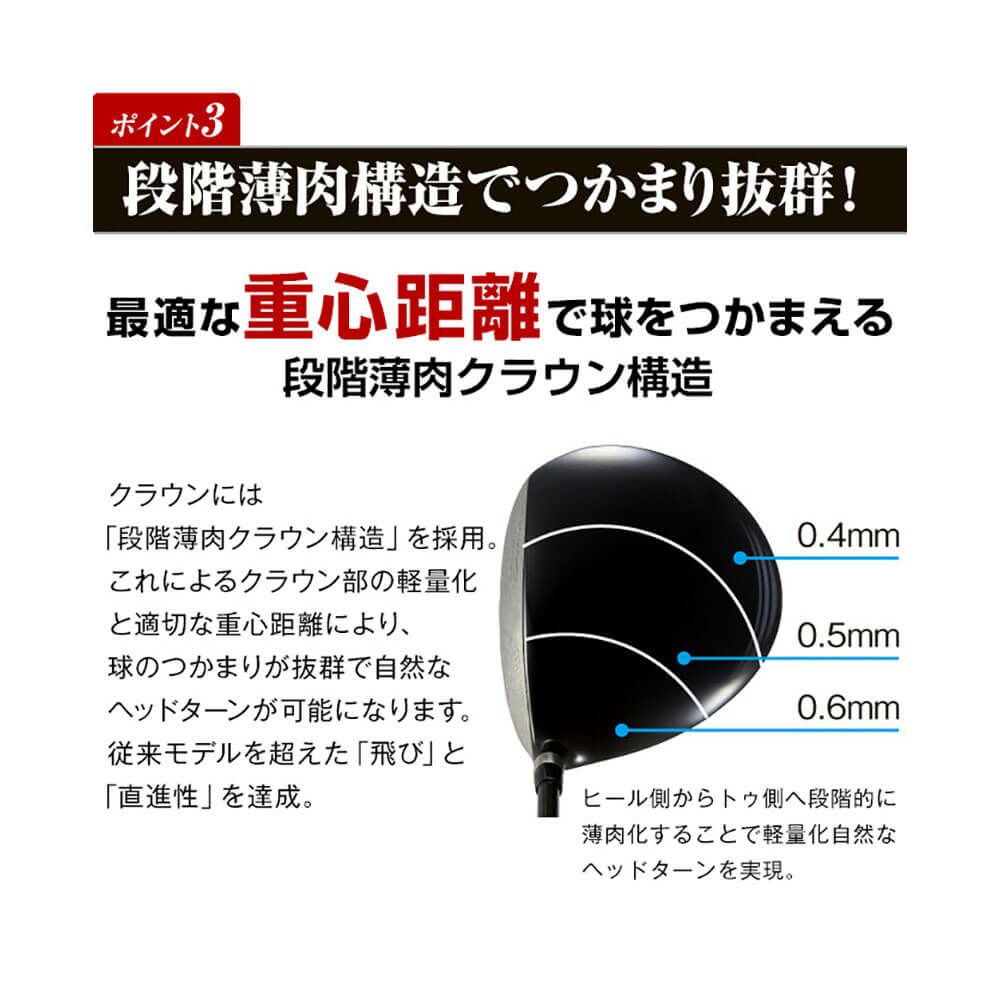 ワークスゴルフ　WORKS GOLF メンズ HYPER BLADE ハイパーブレード ガンマ ドライバー　Vspec α-3 シャフト 詳細1 詳細9