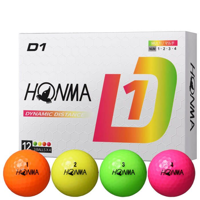 本間ゴルフ　D1 2024年モデル ゴルフボール　20ダースセット（12球入り×20箱）　マルチカラー