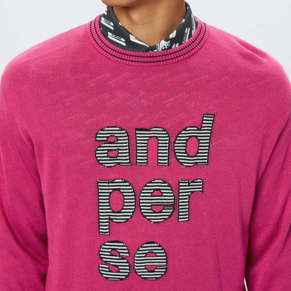 アンパスィ and per se　メンズ ロゴデザイン 長袖 クルーネック セーター AMF2345A7　2025年モデル 詳細1 詳細9