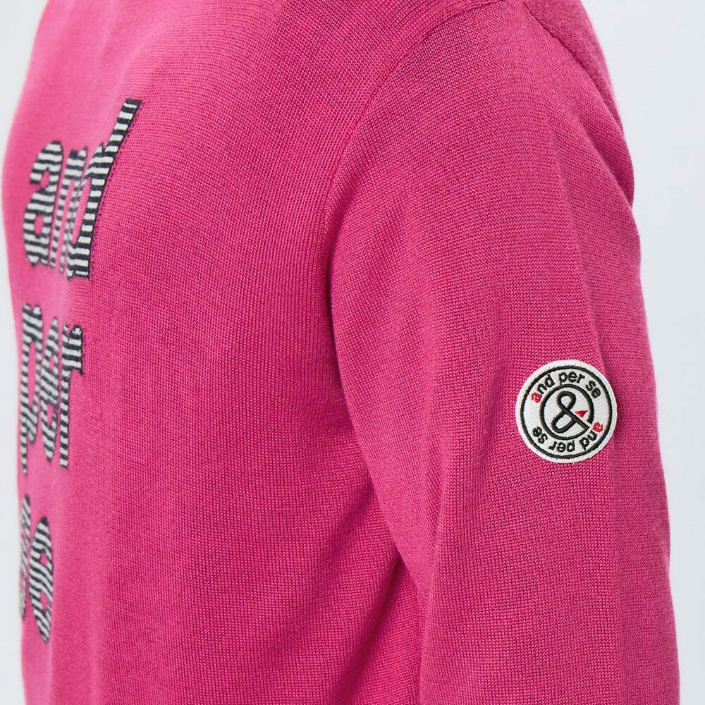 アンパスィ and per se　メンズ ロゴデザイン 長袖 クルーネック セーター AMF2345A7　2025年モデル 詳細1 詳細10