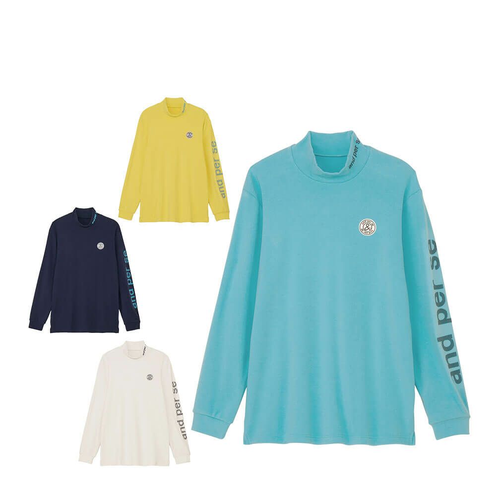 アンパスィ and per se　メンズ マシュマロスムース 長袖 ハイネック シャツ AMF9235V8　2025年モデル 詳細1