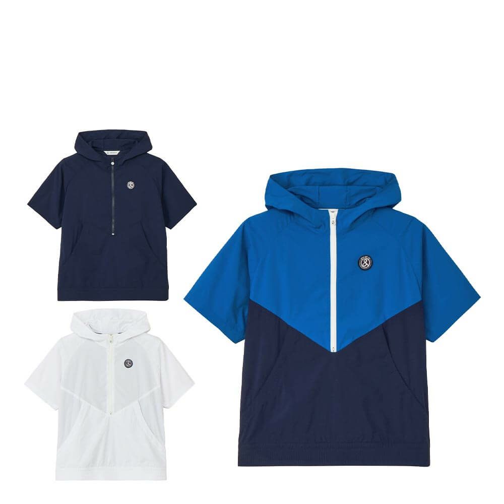 アンパスィ and per se　レディース フード付き 半袖 ハーフジップ プルオーバー AFF1005G2　2025年モデル 詳細1