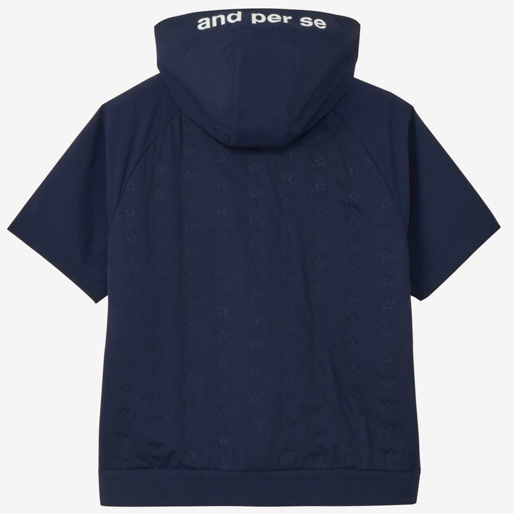 アンパスィ and per se　レディース フード付き 半袖 ハーフジップ プルオーバー AFF1005G2　2025年モデル 詳細1 詳細5