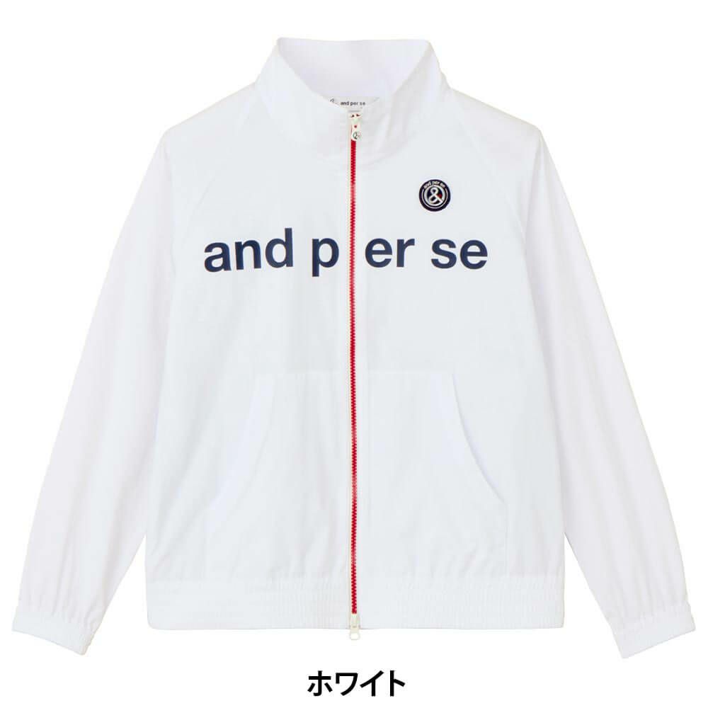 アンパスィ and per se　レディース ロゴプリント 長袖 フルジップ ブルゾン AFF1105G2　2025年モデル 詳細1 詳細2