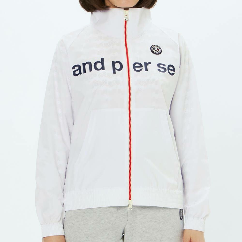 アンパスィ and per se　レディース ロゴプリント 長袖 フルジップ ブルゾン AFF1105G2　2025年モデル 詳細1 詳細3