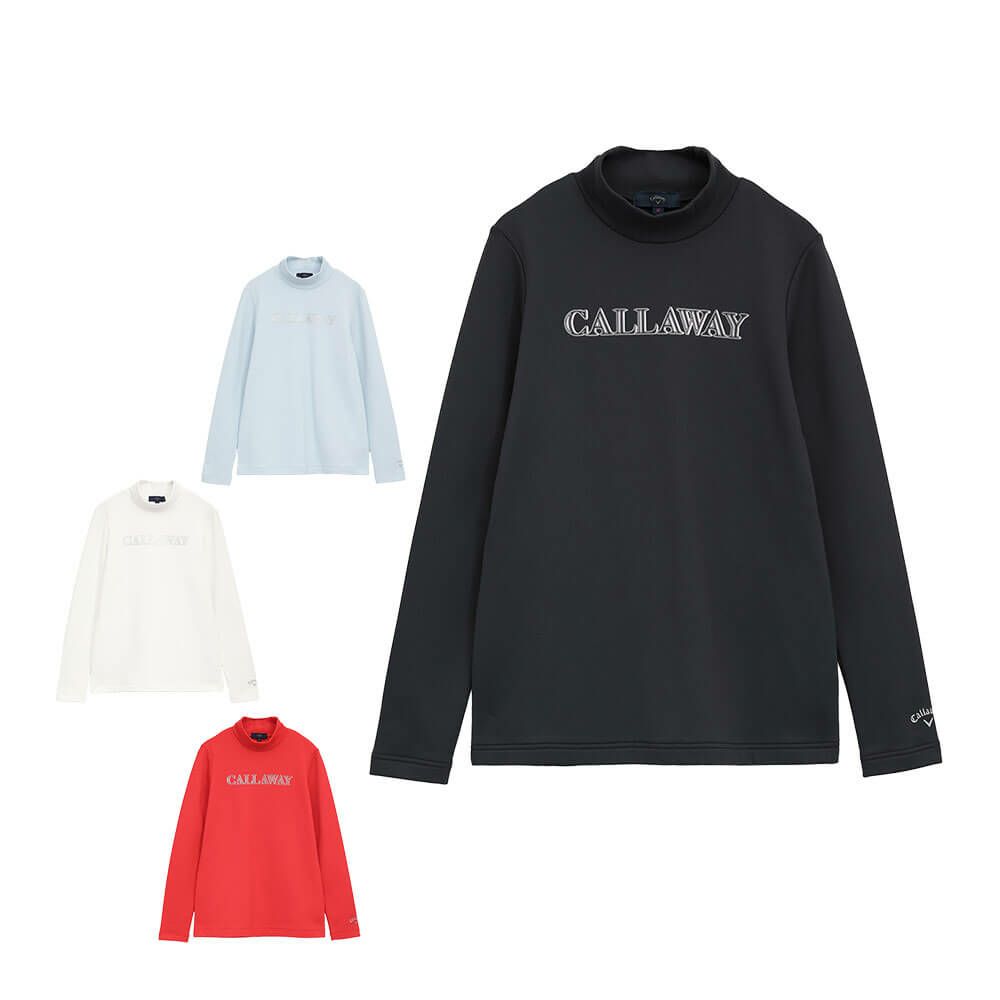 キャロウェイ Callaway　レディース 裏起毛 ダブルニット 長袖 モックネック シャツ C25233205　2025年モデル 詳細1