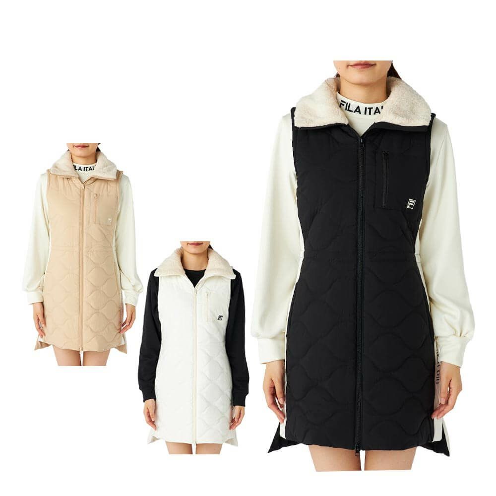 フィラ FILA　レディース 中綿 ノースリーブ フルジップ ワンピース 795-403　2025年モデル 詳細1