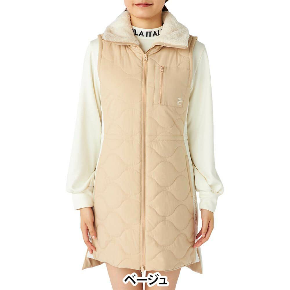 フィラ FILA　レディース 中綿 ノースリーブ フルジップ ワンピース 795-403　2025年モデル 詳細1 詳細2