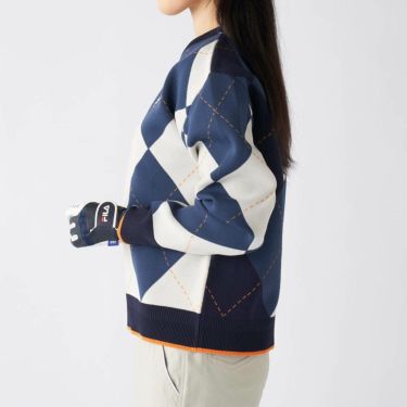 フィラ FILA　レディース 総柄 長袖 クルーネック セーター 795-703　2025年モデル 詳細1 詳細8