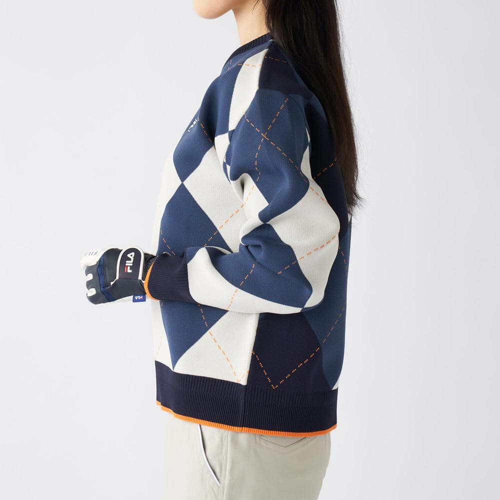 フィラ FILA　レディース 総柄 長袖 クルーネック セーター 795-703　2025年モデル 詳細1 詳細8