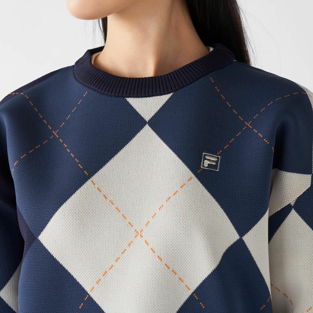 フィラ FILA　レディース 総柄 長袖 クルーネック セーター 795-703　2025年モデル 詳細1 詳細9