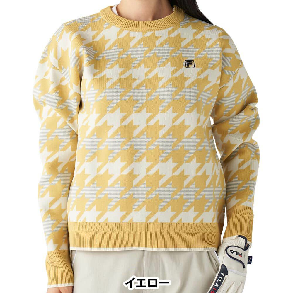 フィラ FILA　レディース 総柄 長袖 クルーネック セーター 795-703　2025年モデル 詳細1 詳細10