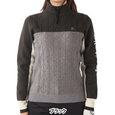 フィラ FILA　レディース 配色切替 長袖 モックネック セーター 795-705　2025年モデル 詳細1 詳細2
