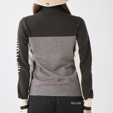 フィラ FILA　レディース 配色切替 長袖 モックネック セーター 795-705　2025年モデル 詳細1 詳細3