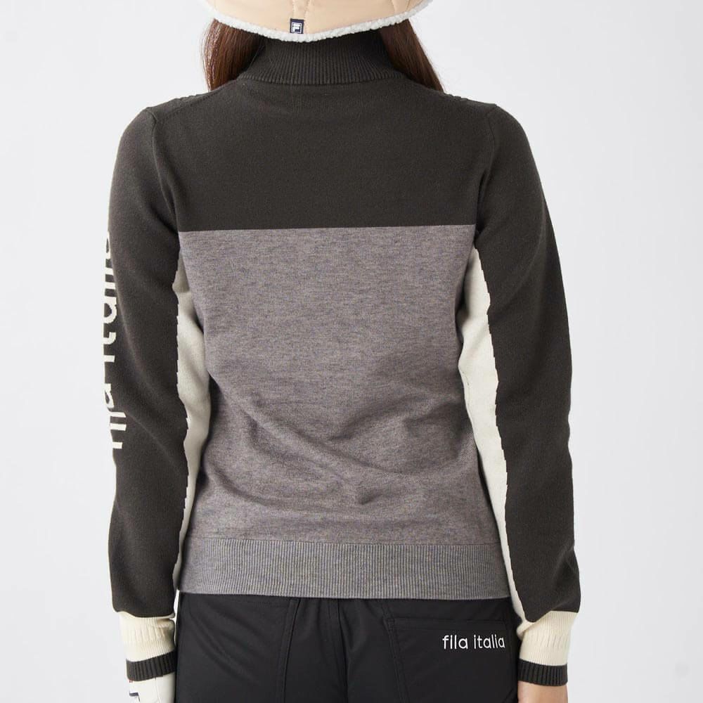 フィラ FILA　レディース 配色切替 長袖 モックネック セーター 795-705　2025年モデル 詳細1 詳細3