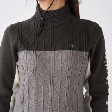 フィラ FILA　レディース 配色切替 長袖 モックネック セーター 795-705　2025年モデル 詳細1 詳細5