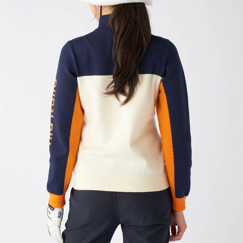 フィラ FILA　レディース 配色切替 長袖 モックネック セーター 795-705　2025年モデル 詳細1 詳細8