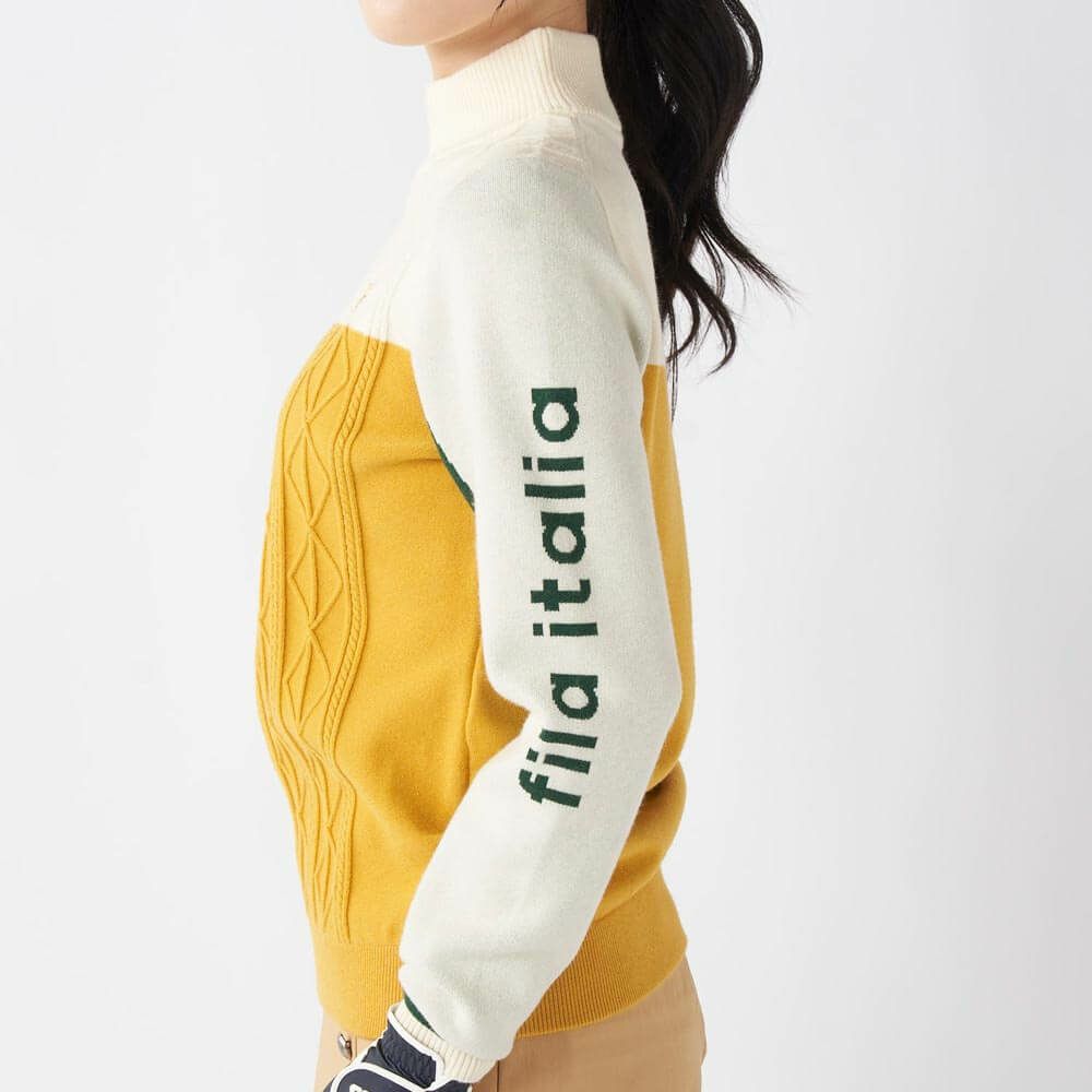 フィラ FILA　レディース 配色切替 長袖 モックネック セーター 795-705　2025年モデル 詳細1 詳細12