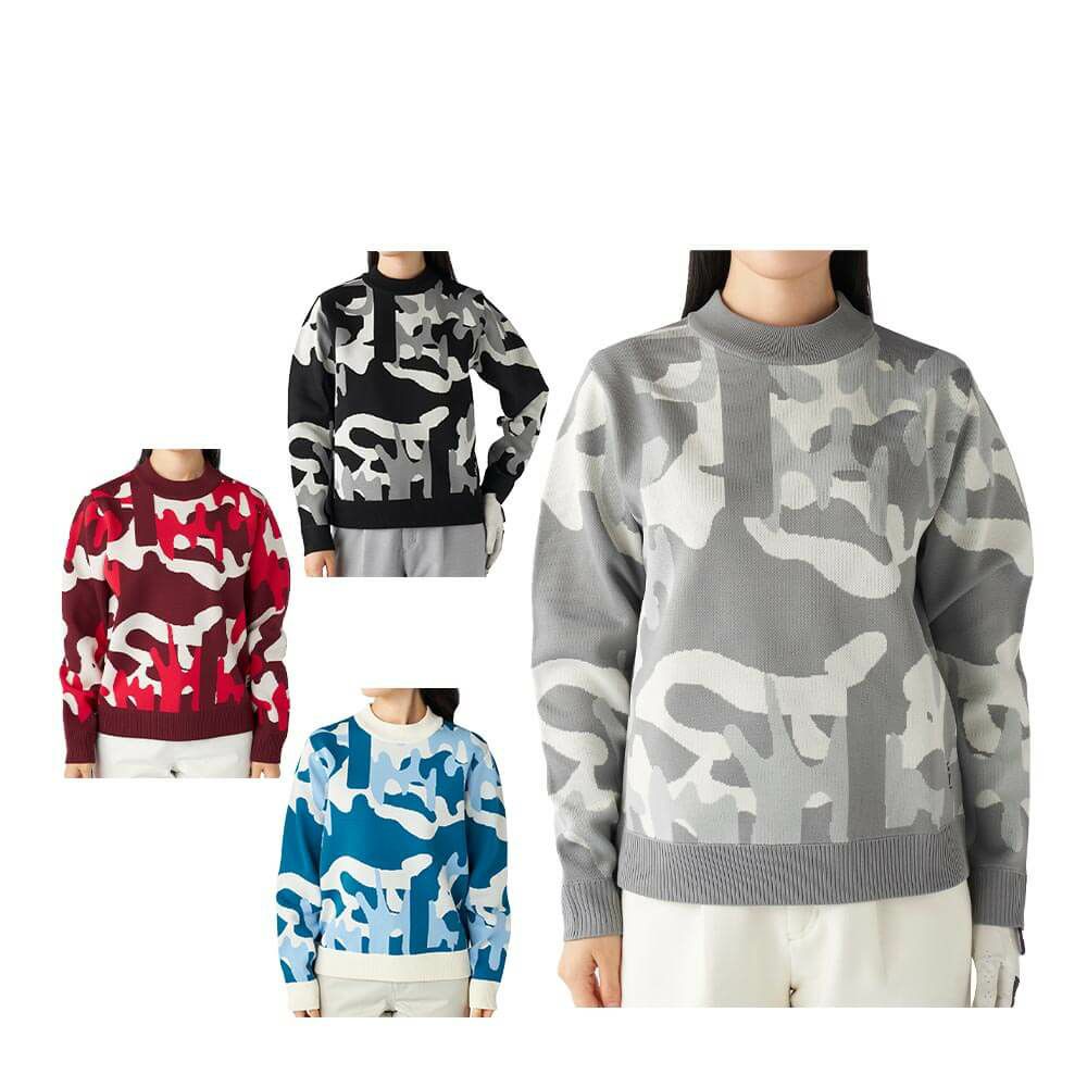 フィラ FILA　レディース ウェーブ柄 長袖 ニット セーター 795-761　2025年モデル 詳細1