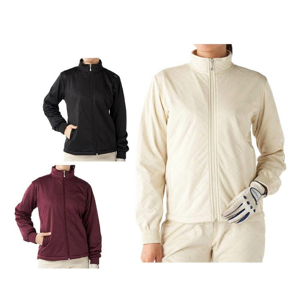 マリクレール marie claire レディース キルト 長袖 フルジップ