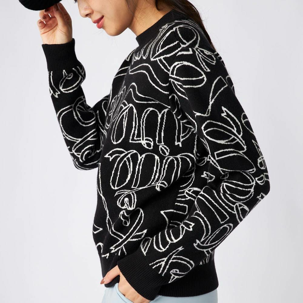 マリクレール marie claire　レディース リボンロゴ 長袖 クルーネック セーター 735-750　2025年モデル 詳細1 詳細4