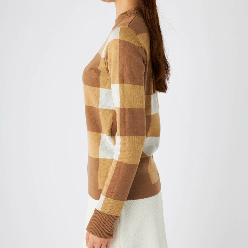 マリクレール marie claire　レディース チェック柄 長袖 モックネック セーター 735-751　2025年モデル 詳細1 詳細4