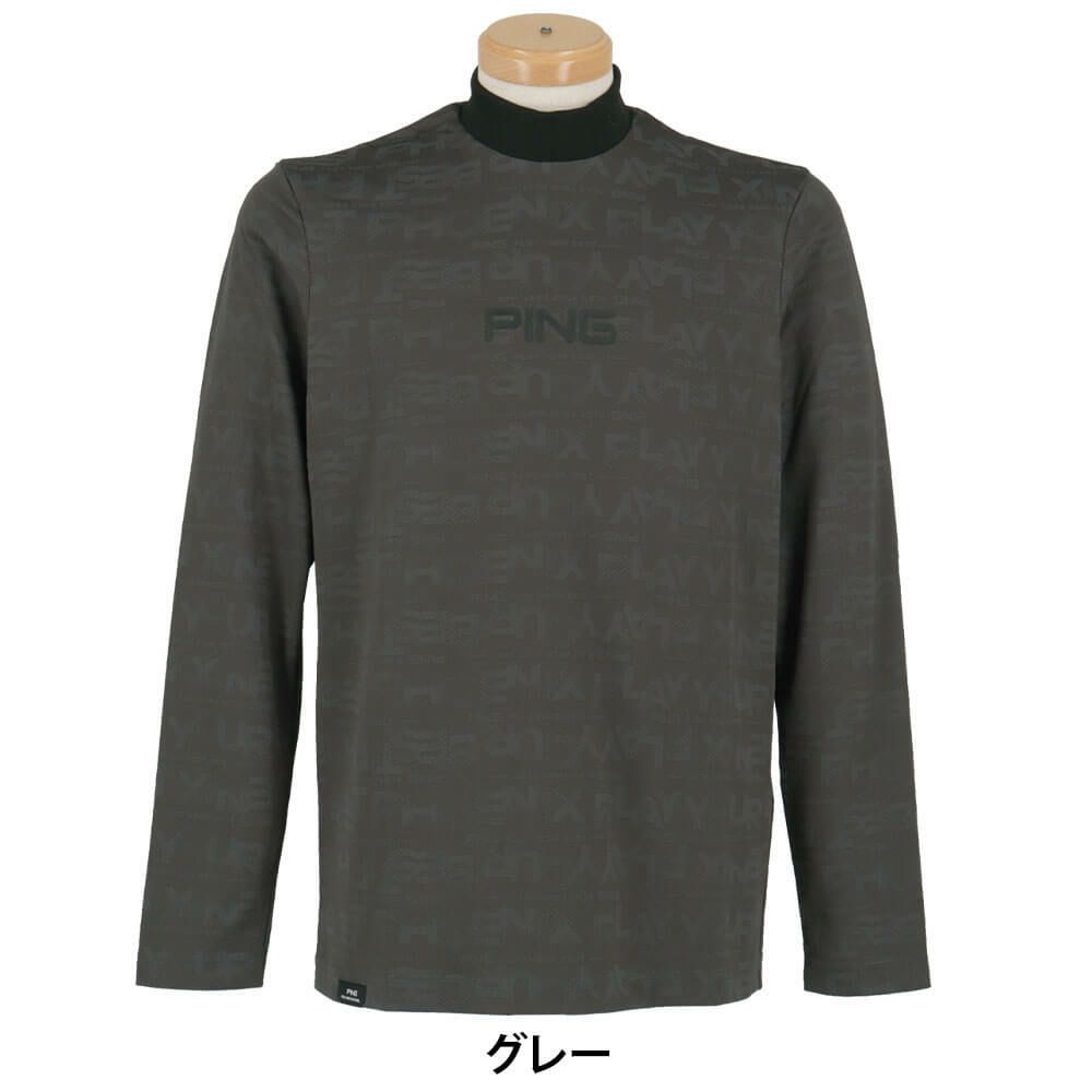 ピン PING　メンズ ロゴジャカード 長袖 ハイネック シャツ 621-5266900　2025年モデル 詳細1 詳細2