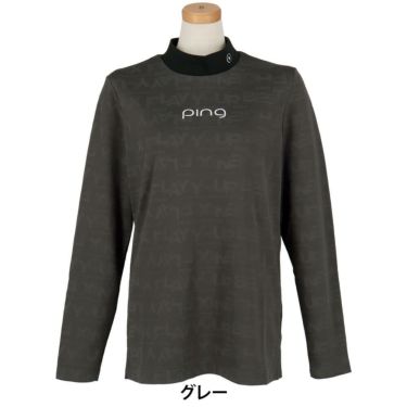 ピン PING　レディース ロゴジャカード 長袖 ハイネック シャツ 622-5266900　2025年モデル 詳細1 詳細2