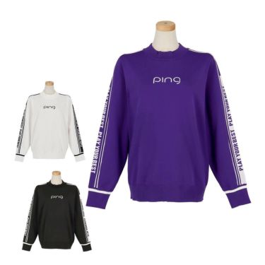 ピン PING　レディース ロゴジャカード 長袖 ハイネック ニット プルオーバー 622-5275800　2025年モデル 詳細1