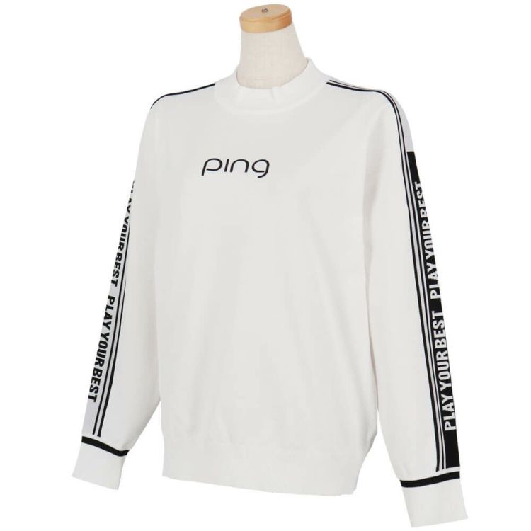 ゴルフウェア　ピンゴルフ レディース ロゴジャカード長袖 ハイネック ニット プルオーバー 622-5275800 [2025年秋冬モデル] ピン PING レディース ロゴジャカード 長袖 ハイネック ニット プル