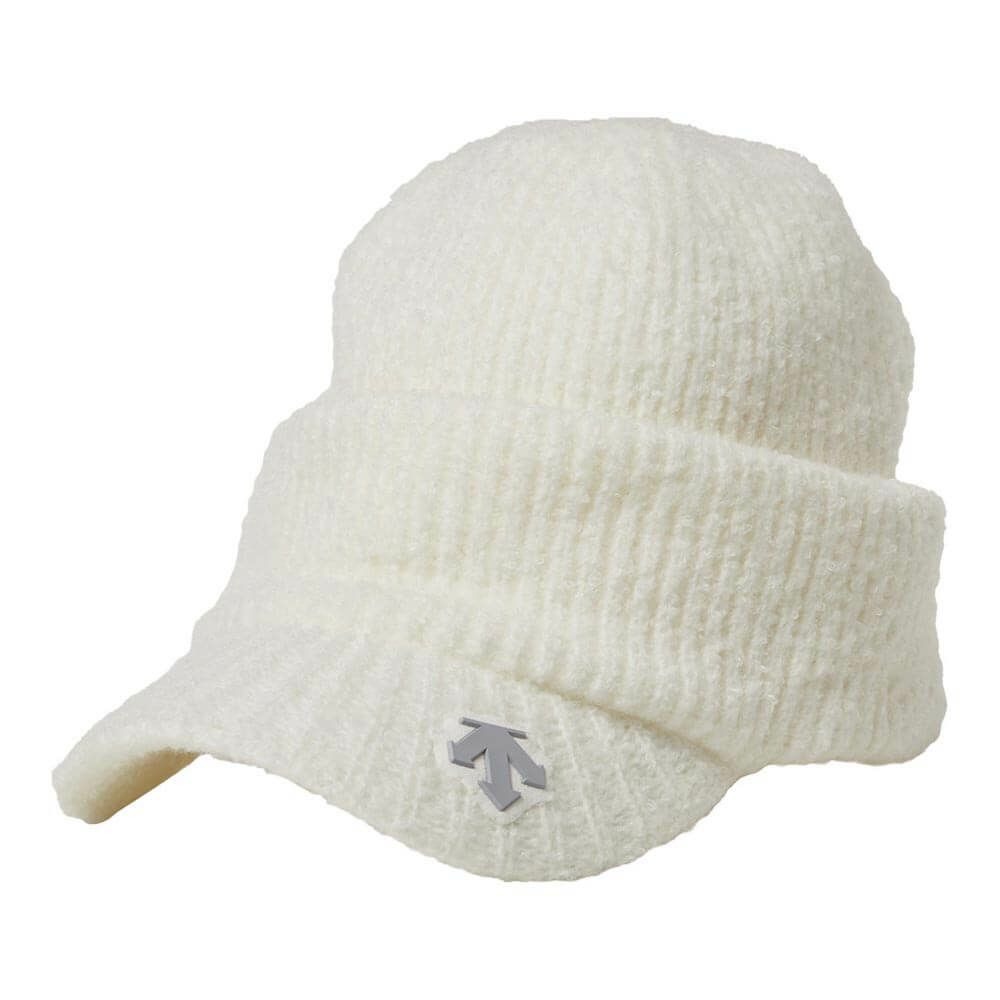 デサントゴルフ DESCENTE GOLF　レディース ツバ付 シャギー ニットキャップ DG5FCP00L WH00 ホワイト　2025年モデル ホワイト