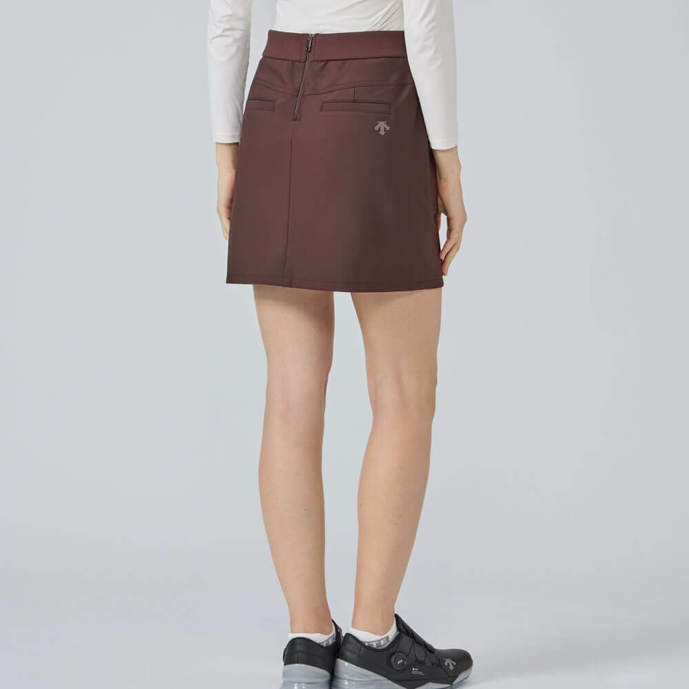 デサントゴルフ DESCENTE GOLF　レディース 撥水 防風 ウエストリブニット ボンディング 裏起毛 スカート DG5FSK52L　2025年モデル 詳細1 詳細5