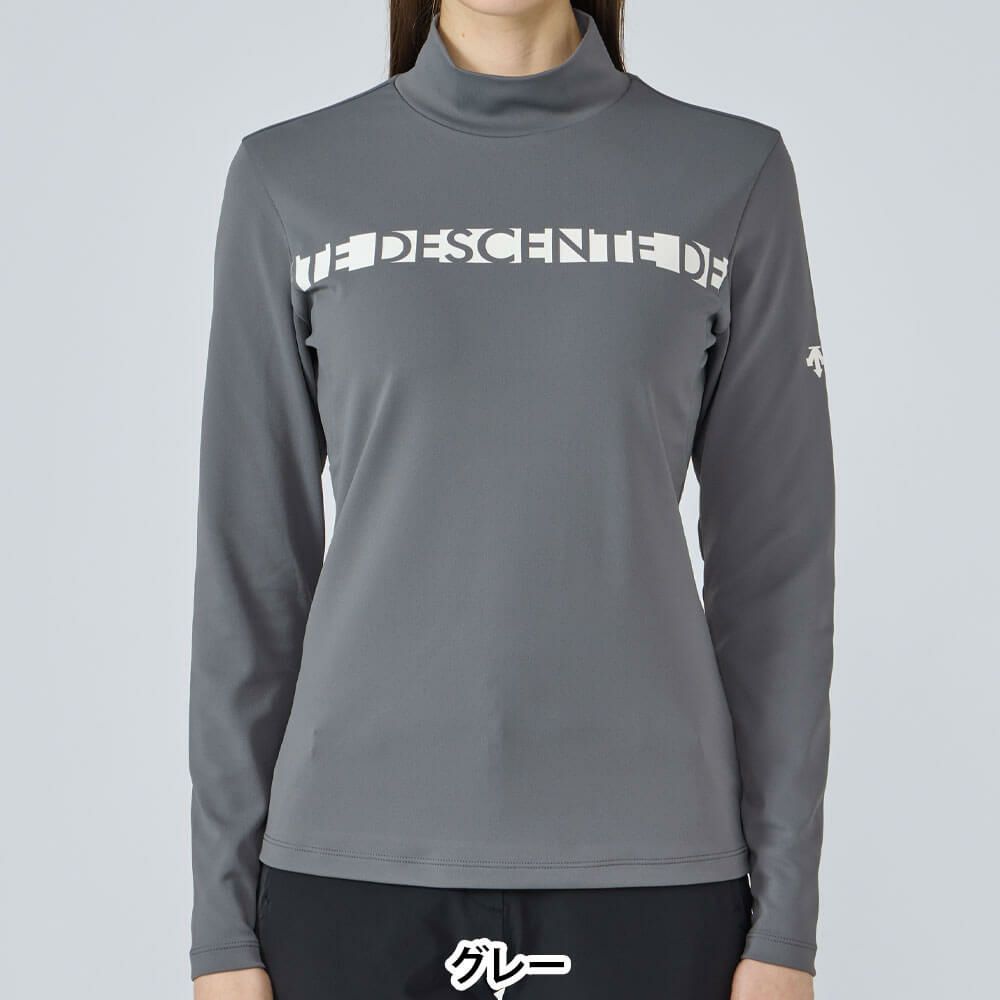 デサントゴルフ DESCENTE GOLF　レディース 防風 ベアスムース 長袖 モックネックシャツ DG5FLS52L　2025年モデル 詳細1 詳細2