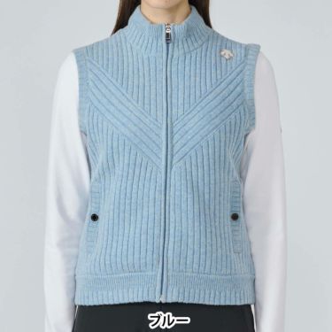 デサントゴルフ DESCENTE GOLF　レディース 防風 ニット ハイブリッド フルジップ 中わた ベスト DG5FVE50L　2025年モデル 詳細1 詳細2
